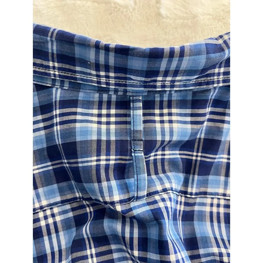 BANANA REPUBLIC Men's Button Down CAMDEN Dress Shirt XL Long Sleeve Plaid Blue